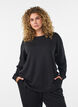 Pitk&auml;hihainen jerseypusero py&ouml;re&auml;ll&auml; p&auml;&auml;ntiell&auml;, Musta, Model image number 0