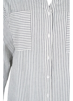Raidallinen paitamekko puuvillasta, White Stripe, Packshot image number 2