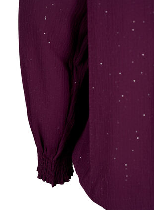 FLASH - Pitkähihainen pusero, jossa on smokkaus ja kimalletta.	, Purple w. Silver, Packshot image number 3