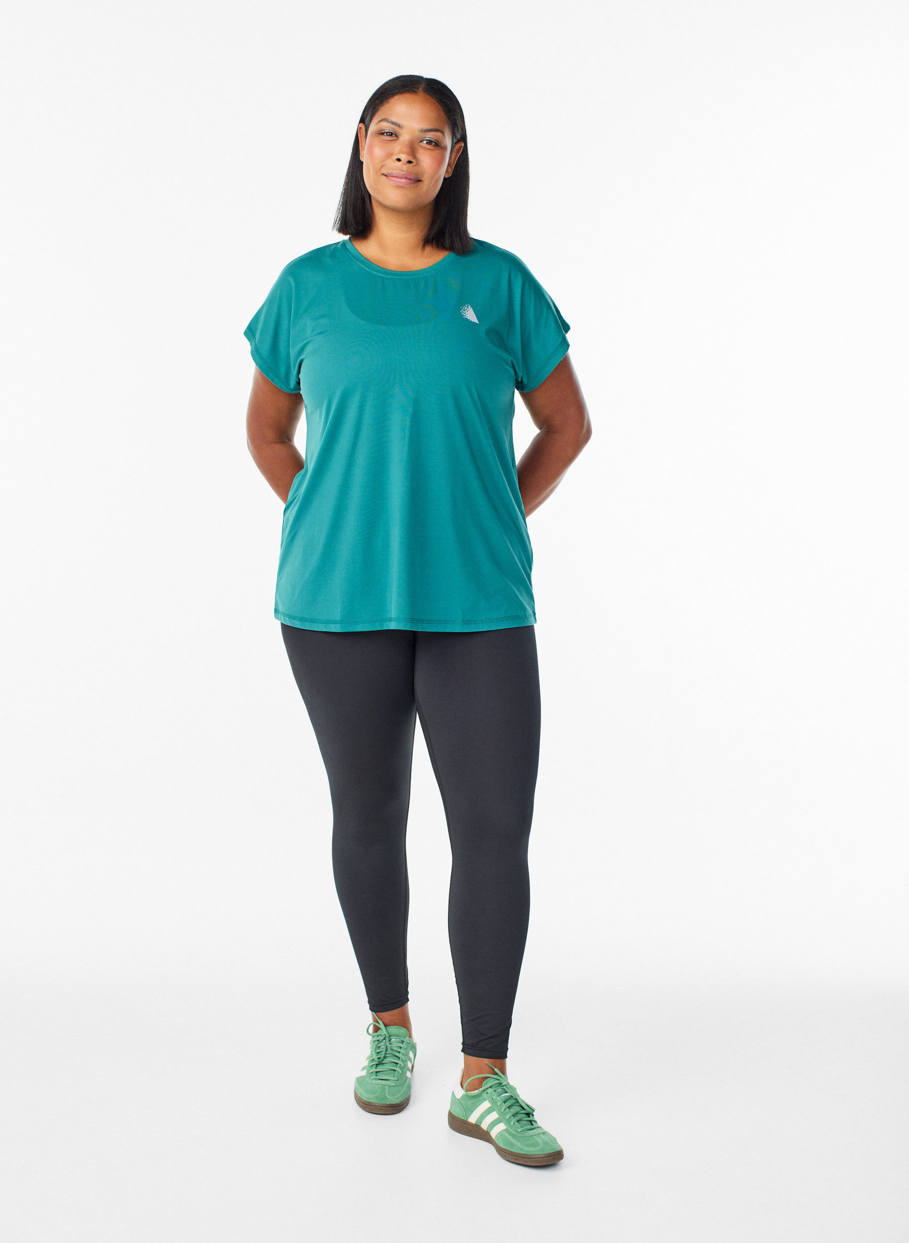 Zizzi Yksiv&auml;rinen treeni-T-paita, Sininen, Model image number 1