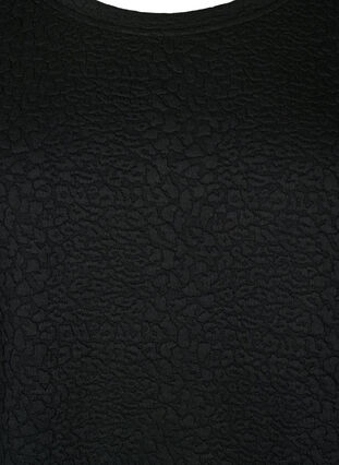 Pintakuvioitu mekko, jossa on 3/4 -hihat, Black, Packshot image number 2