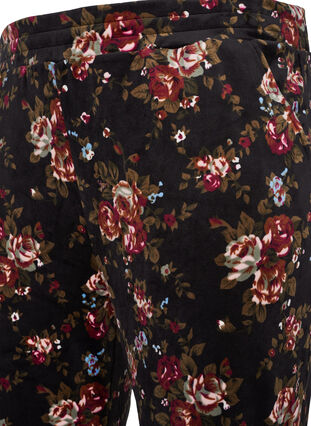 Velourhousut kukkakuosilla ja taskuilla, Flower AOP, Packshot image number 3