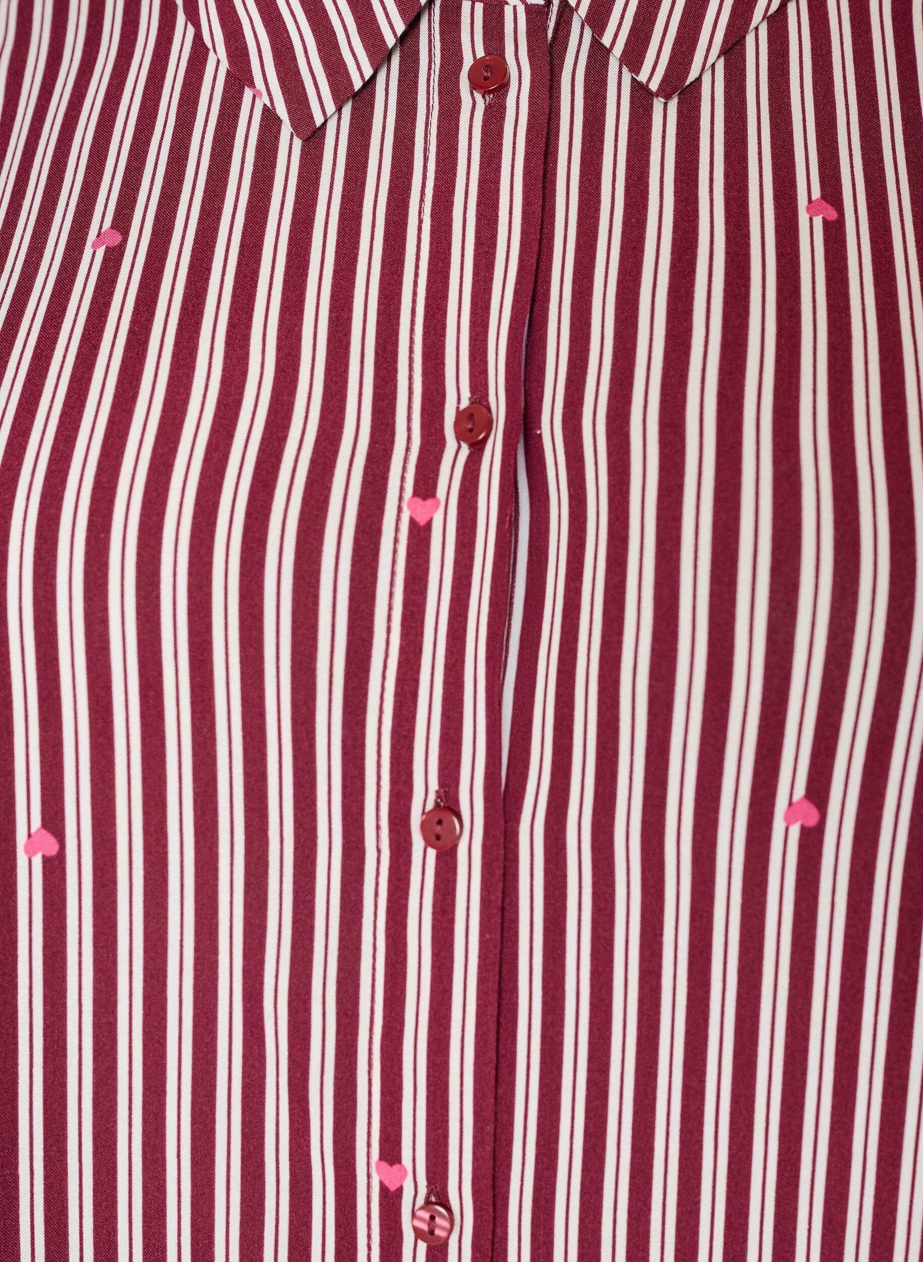 ZizziY&ouml;paita raidoilla ja syd&auml;mill&auml;, Tumma Bordeaux, Packshot image number 2
