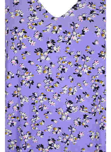 Kukallinen viskoosipusero  nyöriyksityiskohdalla, Lilac Flower Print, Packshot image number 2