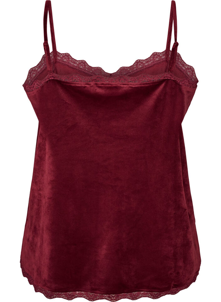 Velourpaita pitsireunuksella, Punainen, Packshot image number 1