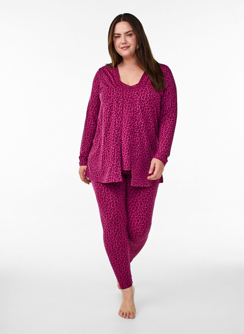 Lyhyt kimono viskoosista, Vaaleanpunainen, Model image number 1