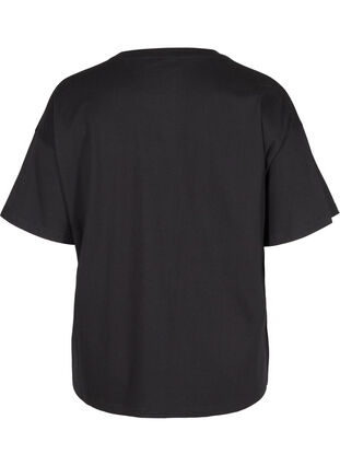 Lyhythihainen puuvillainen t-paita , Black, Packshot image number 1
