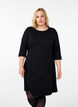 A-mallinen mekko 3/4-pituisilla hihoilla, Musta, Model image number 0