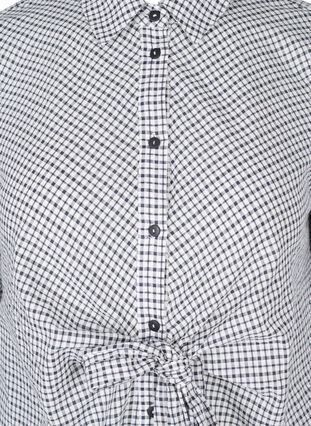 Ruudullinen paitatunika solmittavalla yksityiskohdalla, Black/White Check, Packshot image number 2