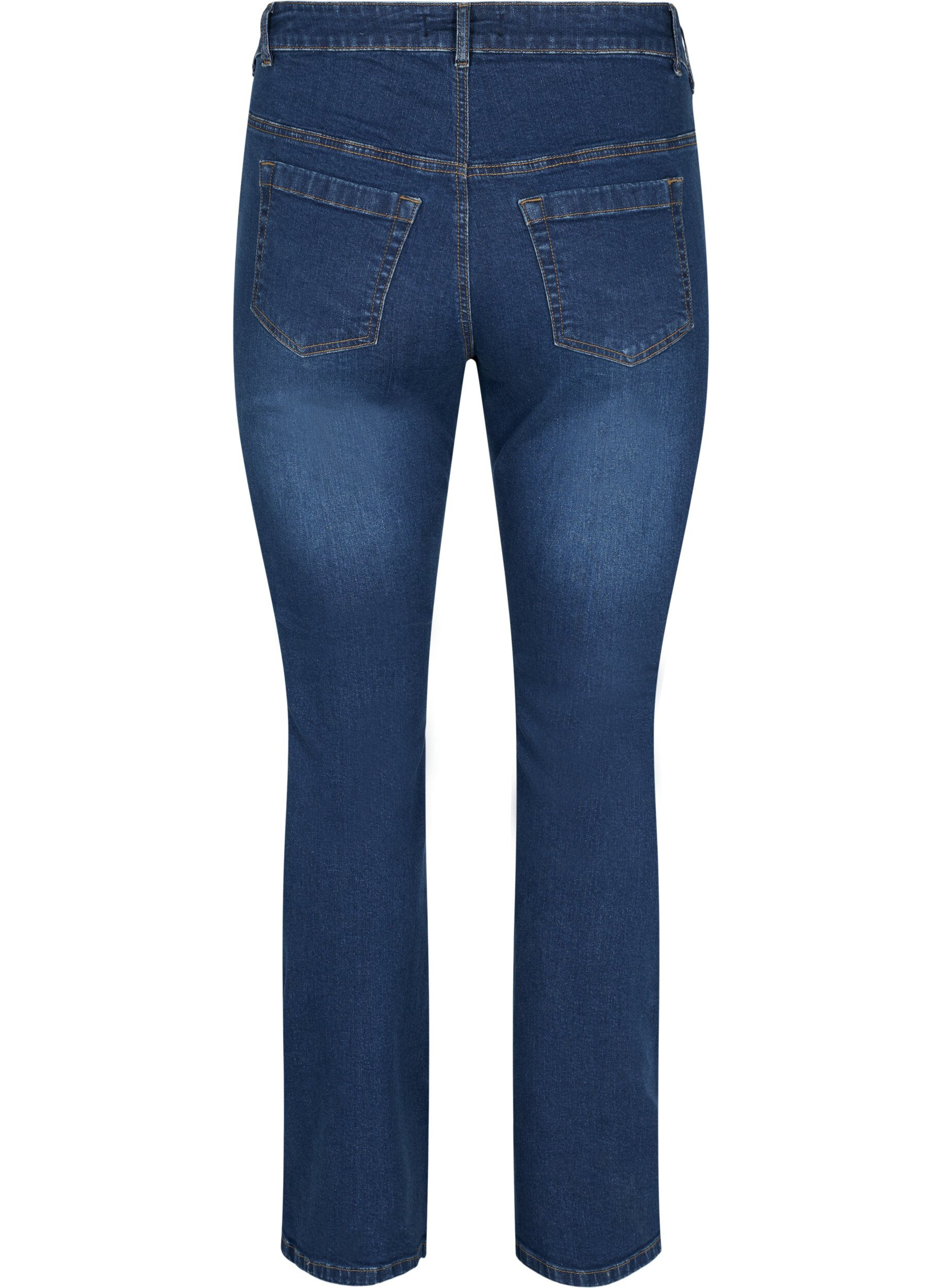 ZizziEllen bootcut -farkut korkealla vy&ouml;t&auml;r&ouml;ll&auml;, Sininen, Packshot image number 1