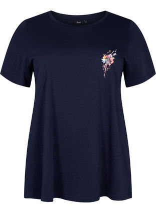 Puuvillainen t-paita painatuksella, Night Sky FLOWER, Packshot image number 0