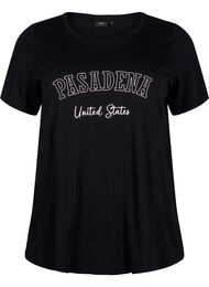 Puuvillainen T-paita tekstillä, Black W. Pasadena