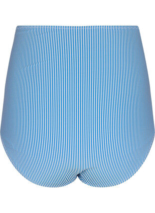 Raidallinen bikinin alaosa, jossa on erittäin korkea vyötärö, BlueWhite Stripe AOP, Packshot image number 1