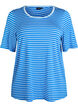 T-paita TENCEL&trade; Lyocellista ja raidoilla, Sininen, Packshot image number 0