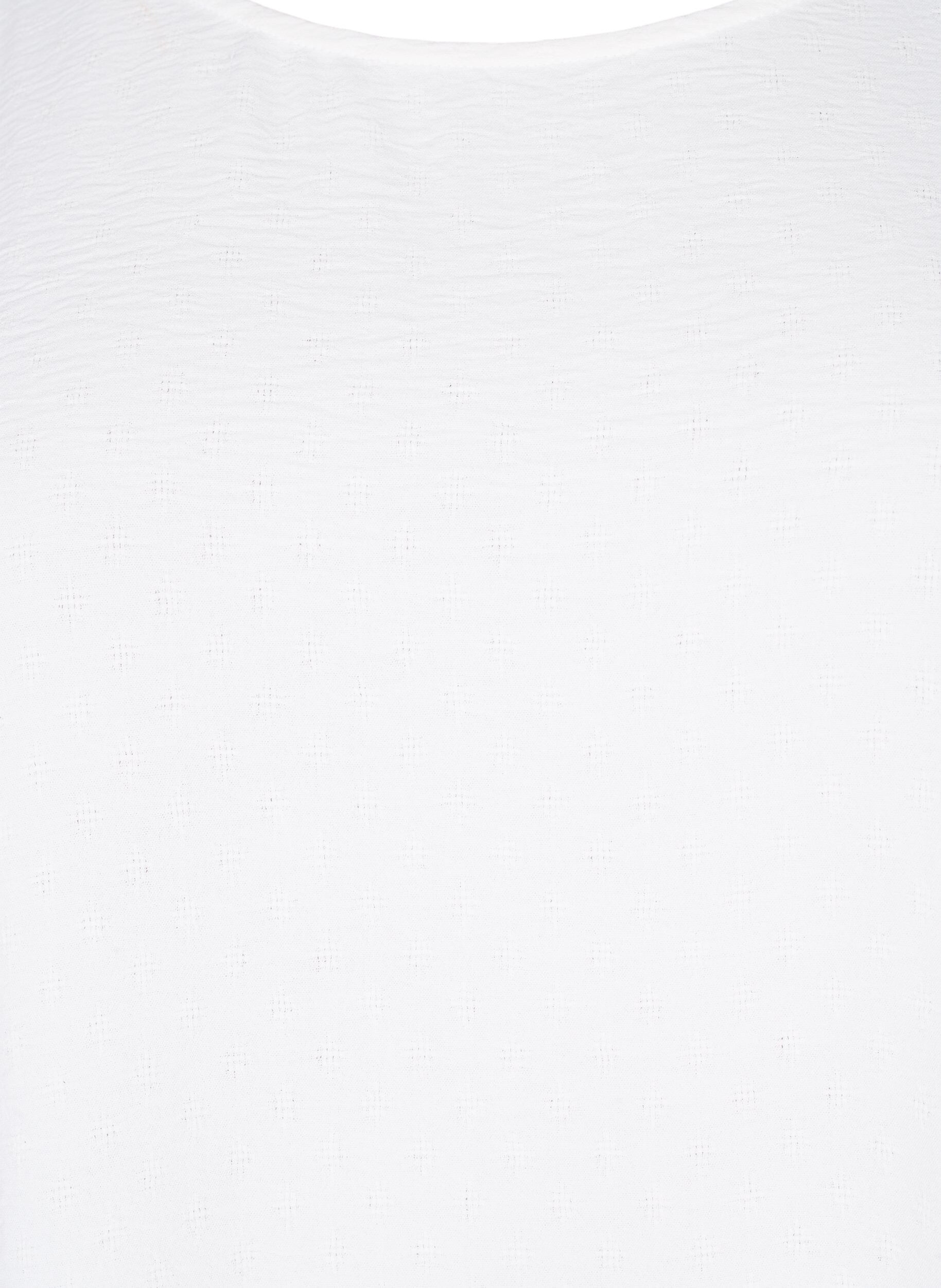 Zizzi Pinnaltaan ep&auml;tasainen pitk&auml;hihainen pusero, Bright White, Packshot image number 2