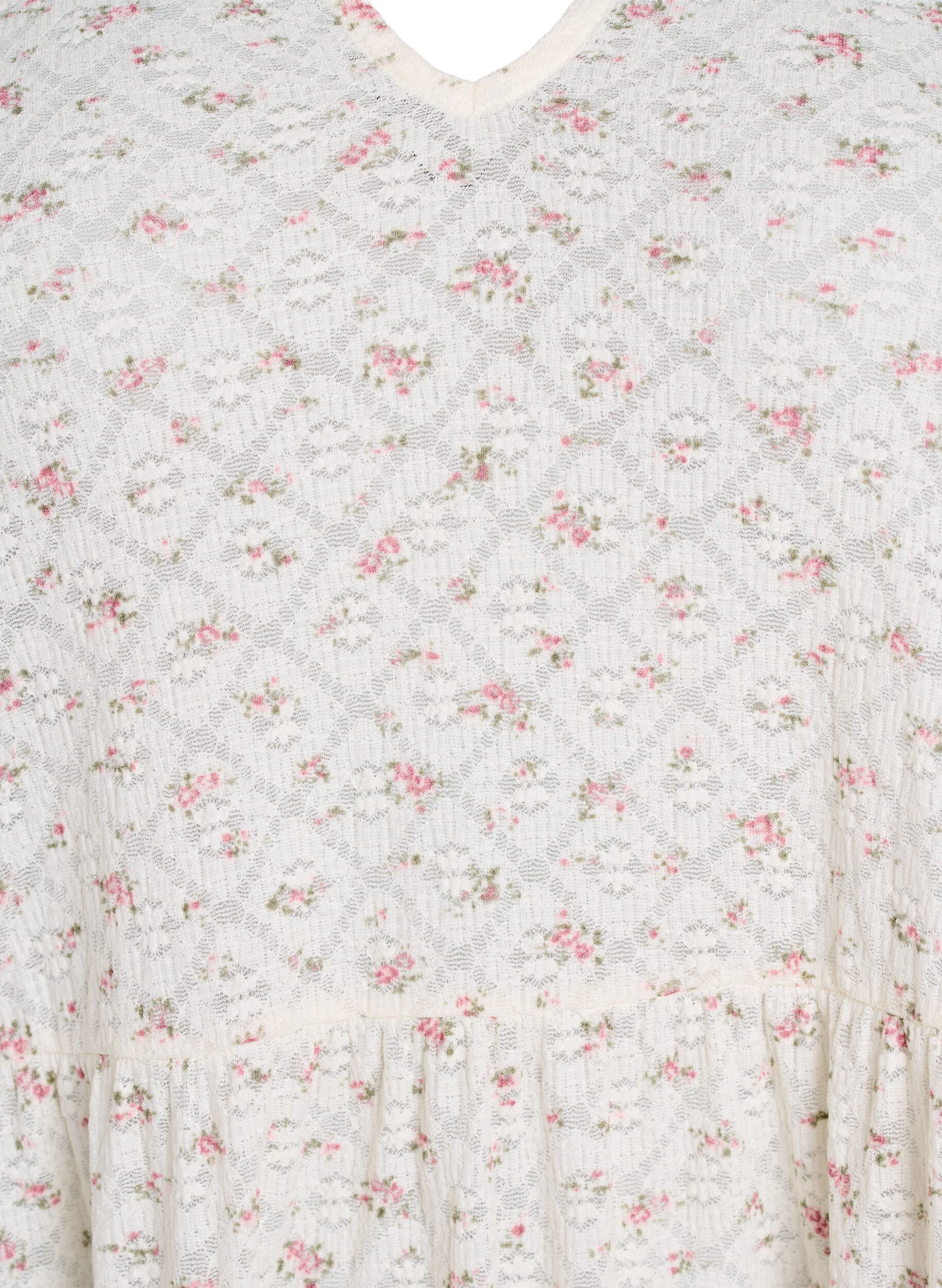 Zizzi Lyhyt A-linjainen mekko puolihihoilla, Valkoinen, Packshot image number 2