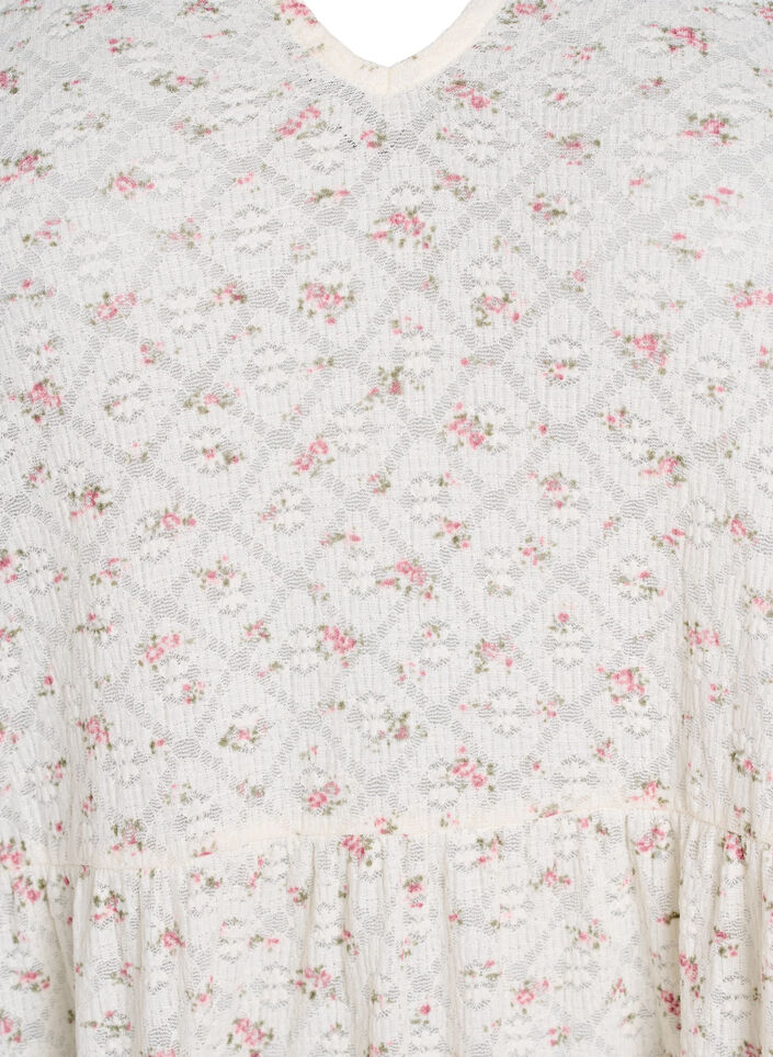 Lyhyt A-linjainen mekko puolihihoilla, Valkoinen, Packshot image number 2