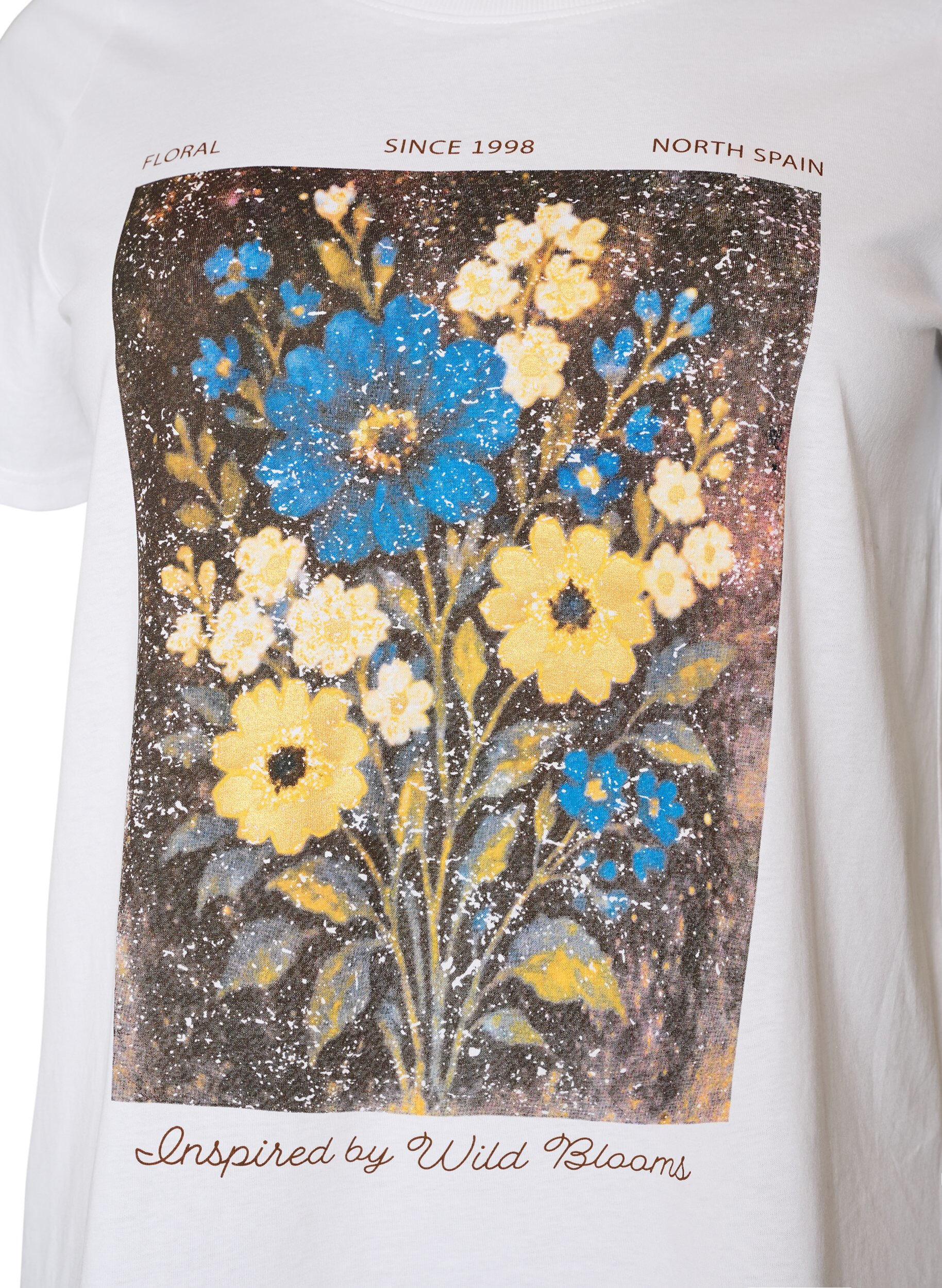 ZizziPuuvillainen T-paita etupainatuksella, Valkoinen, Packshot image number 2