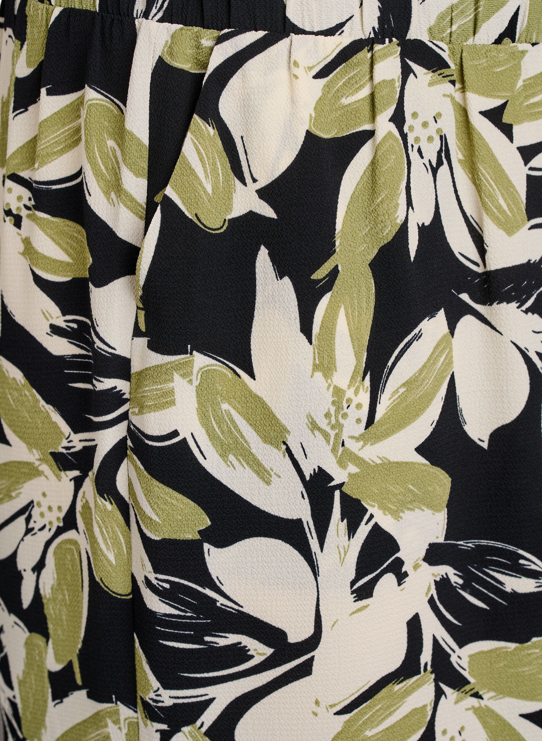 Zizzi Culottes-housut kuosilla, Musta, Packshot image number 2