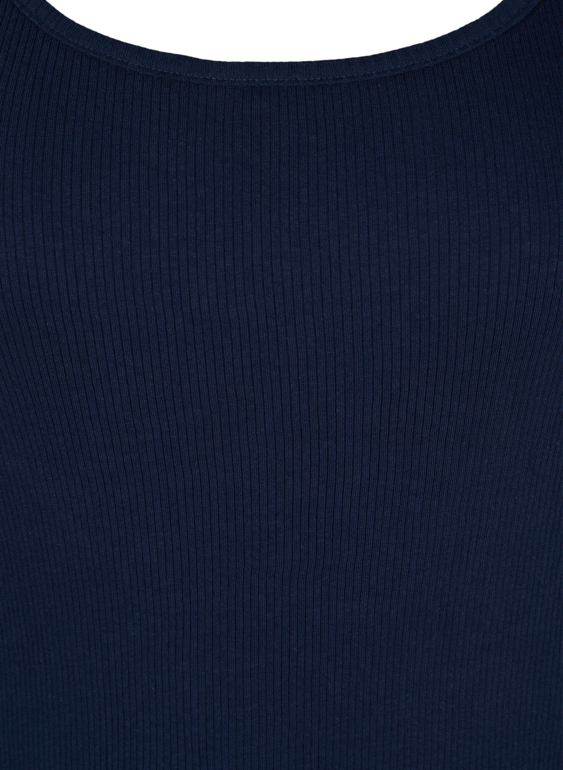 Zizzi 2 kpl pakkaus ribattuja toppeja, Black/Navy Blazer, Packshot image number 3