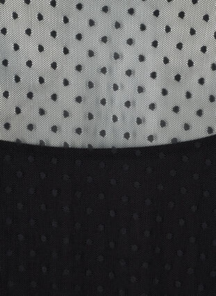 Pitkä läpikuultava mekko pilkuilla, Black, Packshot image number 2