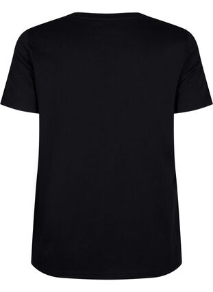 Puuvillainen T-paita tekstillä, Black W. Pasadena, Packshot image number 1