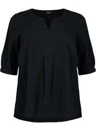 FLASH - Puuvillainen pusero puolipitkillä hihoilla, Black