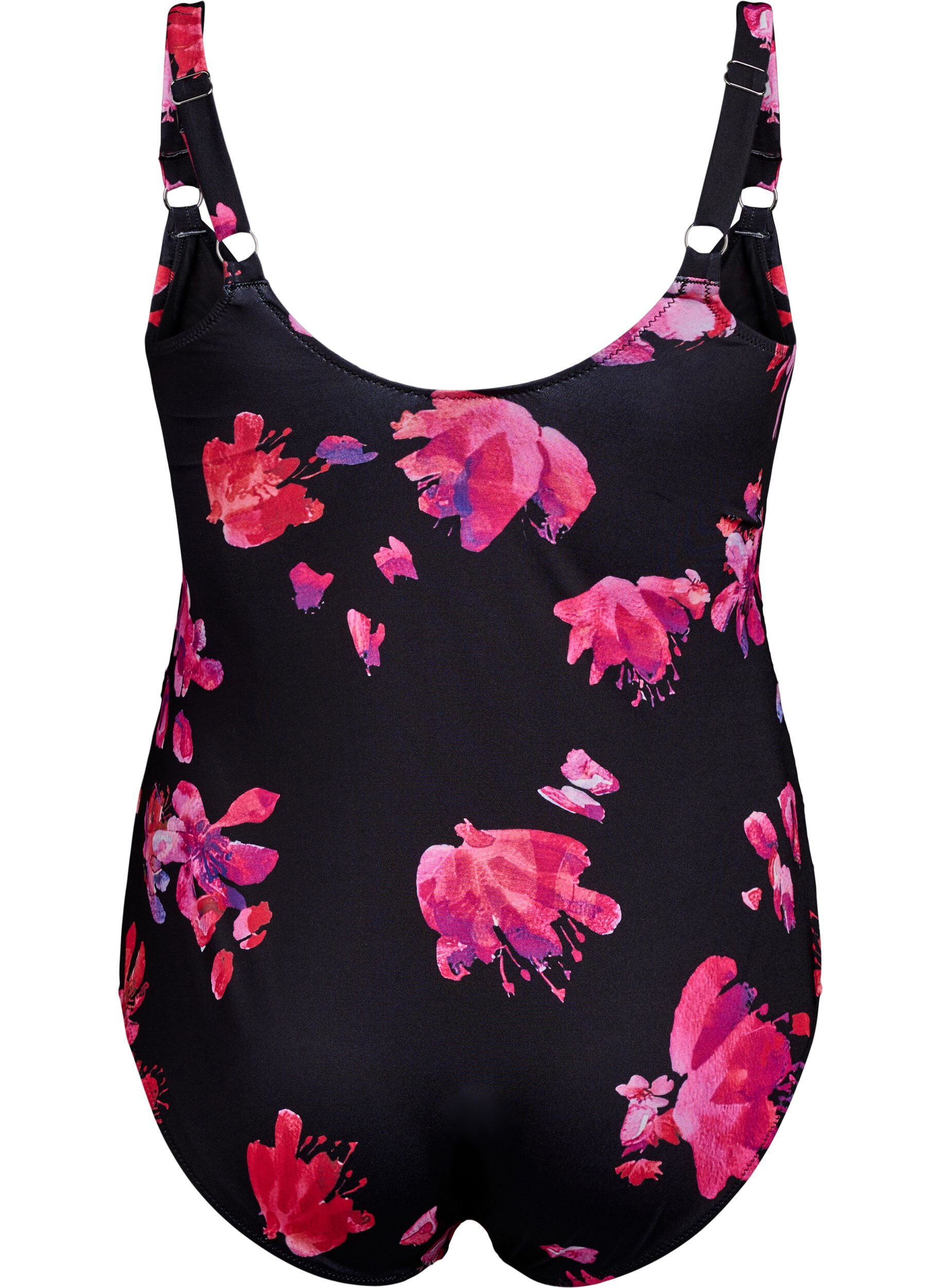 Zizzi Kietaisuefektill&auml; ja laskoksilla varustettu uimapuku, Musta, Packshot image number 1