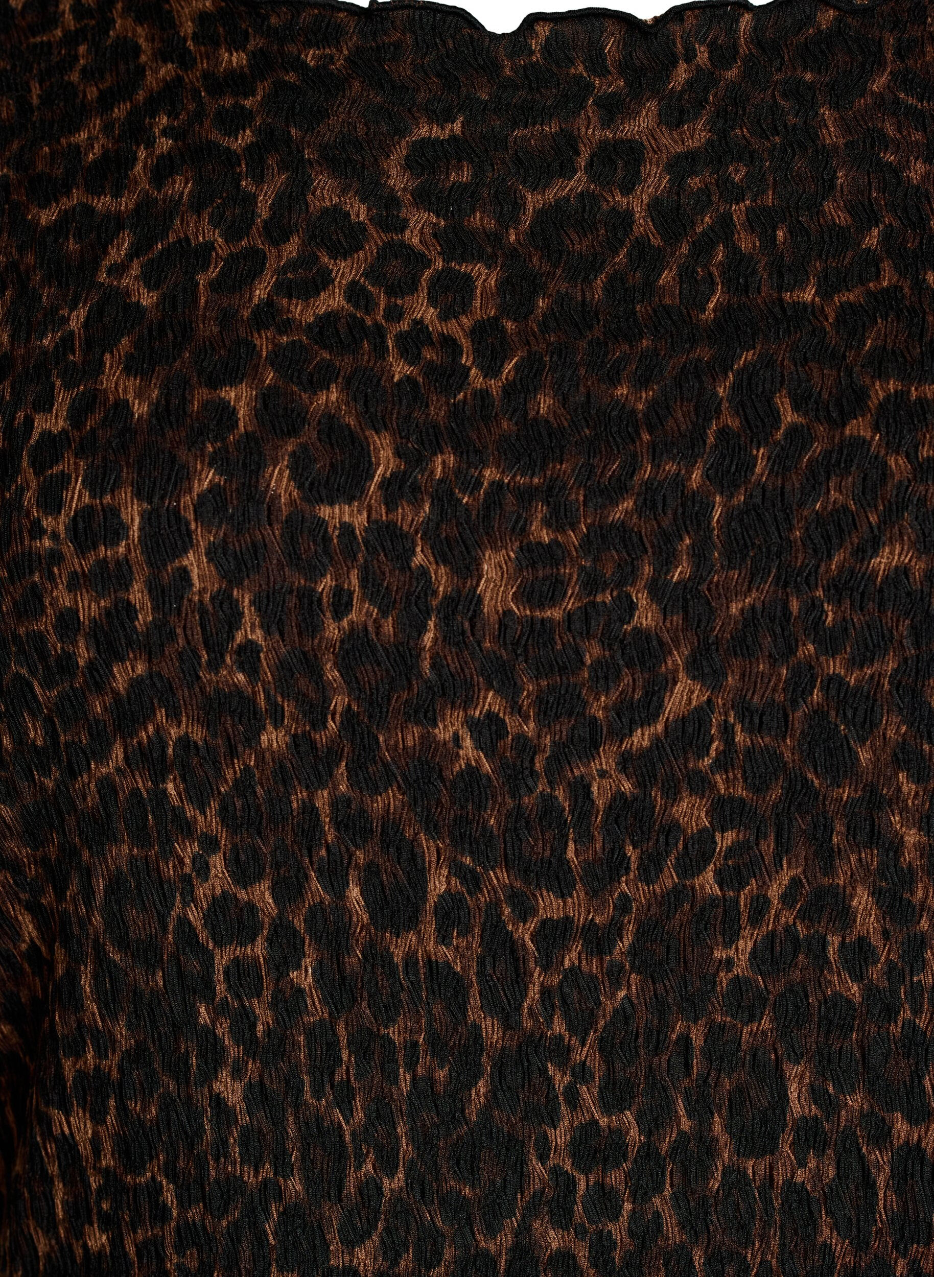 Zizzi Strukturoitu midimekko lyhyill&auml; hihoilla, Ruskea, Packshot image number 2