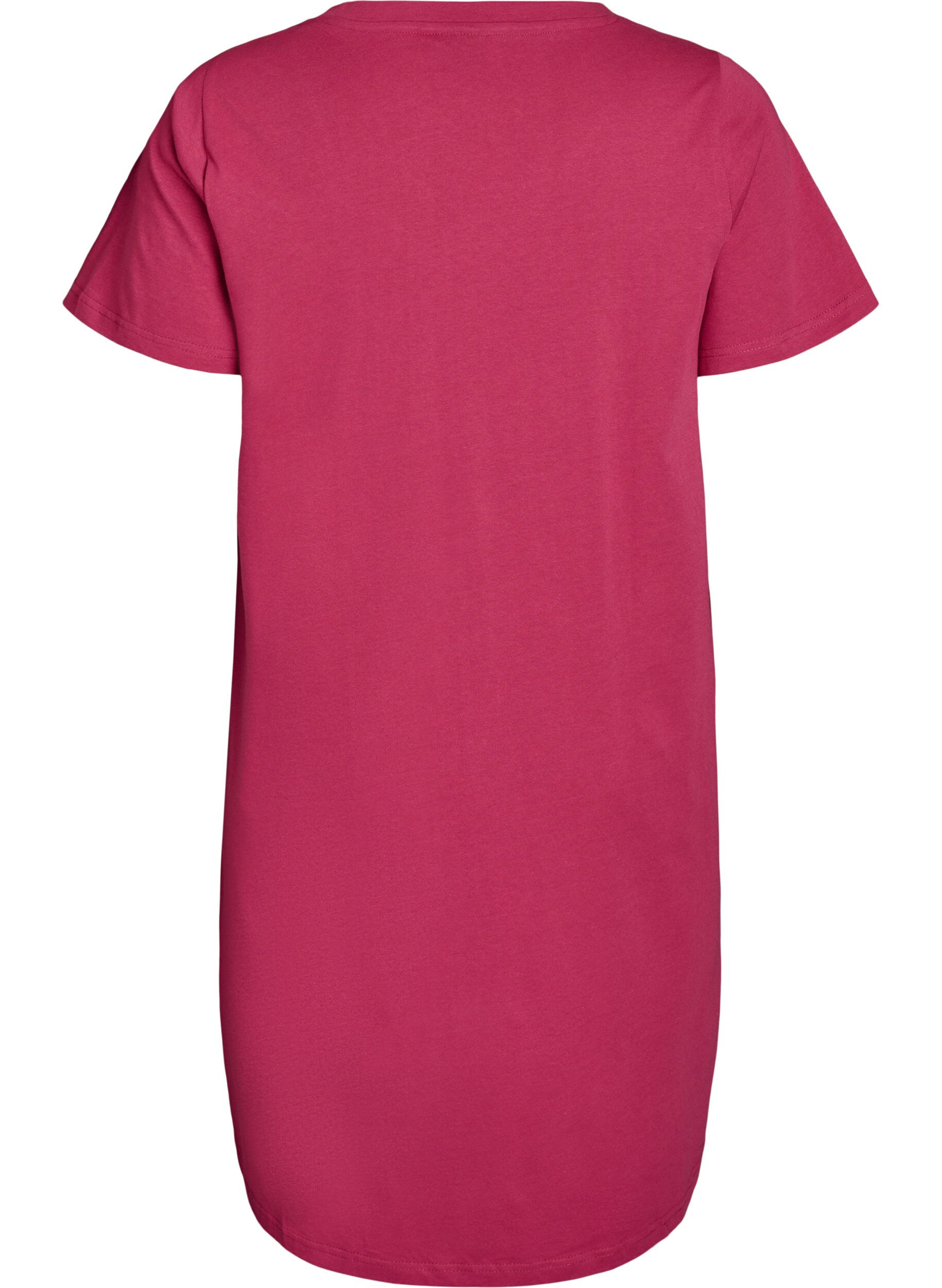 ZizziLuomupuuvillainen y&ouml;paita V-p&auml;&auml;ntiell&auml;, Punainen, Packshot image number 1