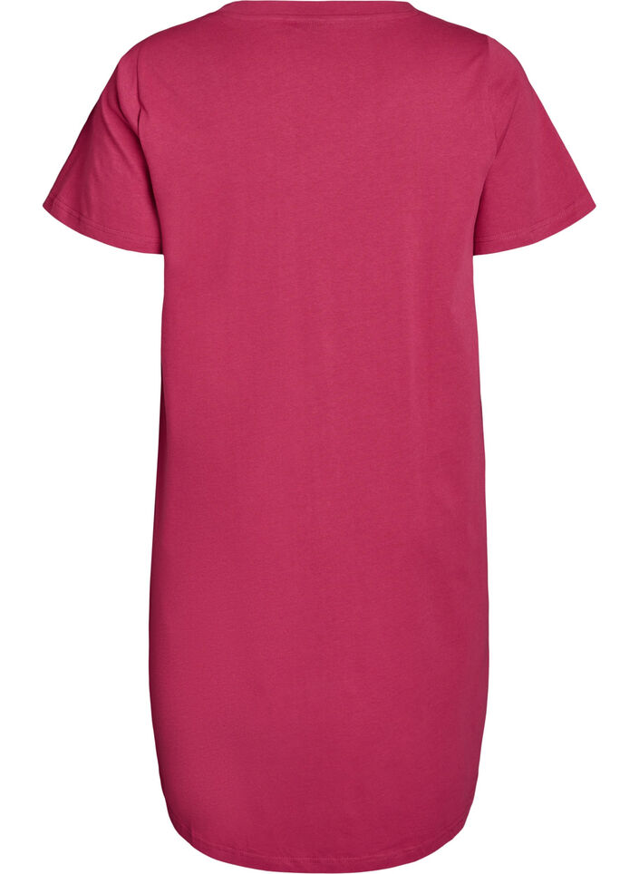 Luomupuuvillainen y&ouml;paita V-p&auml;&auml;ntiell&auml;, Punainen, Packshot image number 1