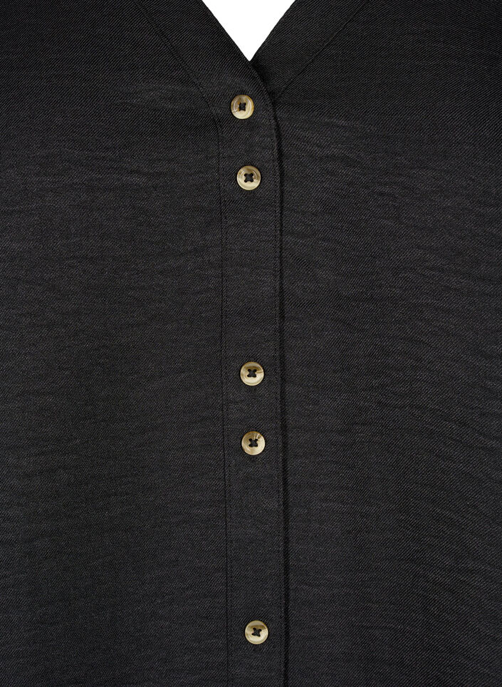 Lyhythihainen paitapusero v-p&auml;&auml;ntiell&auml;, Musta, Packshot image number 2