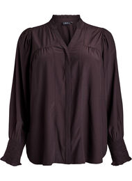 Pusero röyhelökauluksella ja rypytyksillä, Ruskea