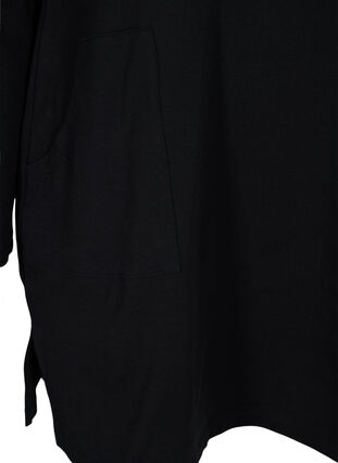 Puuvillatunika vetoketjulla ja taskuilla , Black, Packshot image number 3