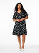 Lyhythihainen mekko V-p&auml;&auml;ntiell&auml;, Musta, Model image number 1