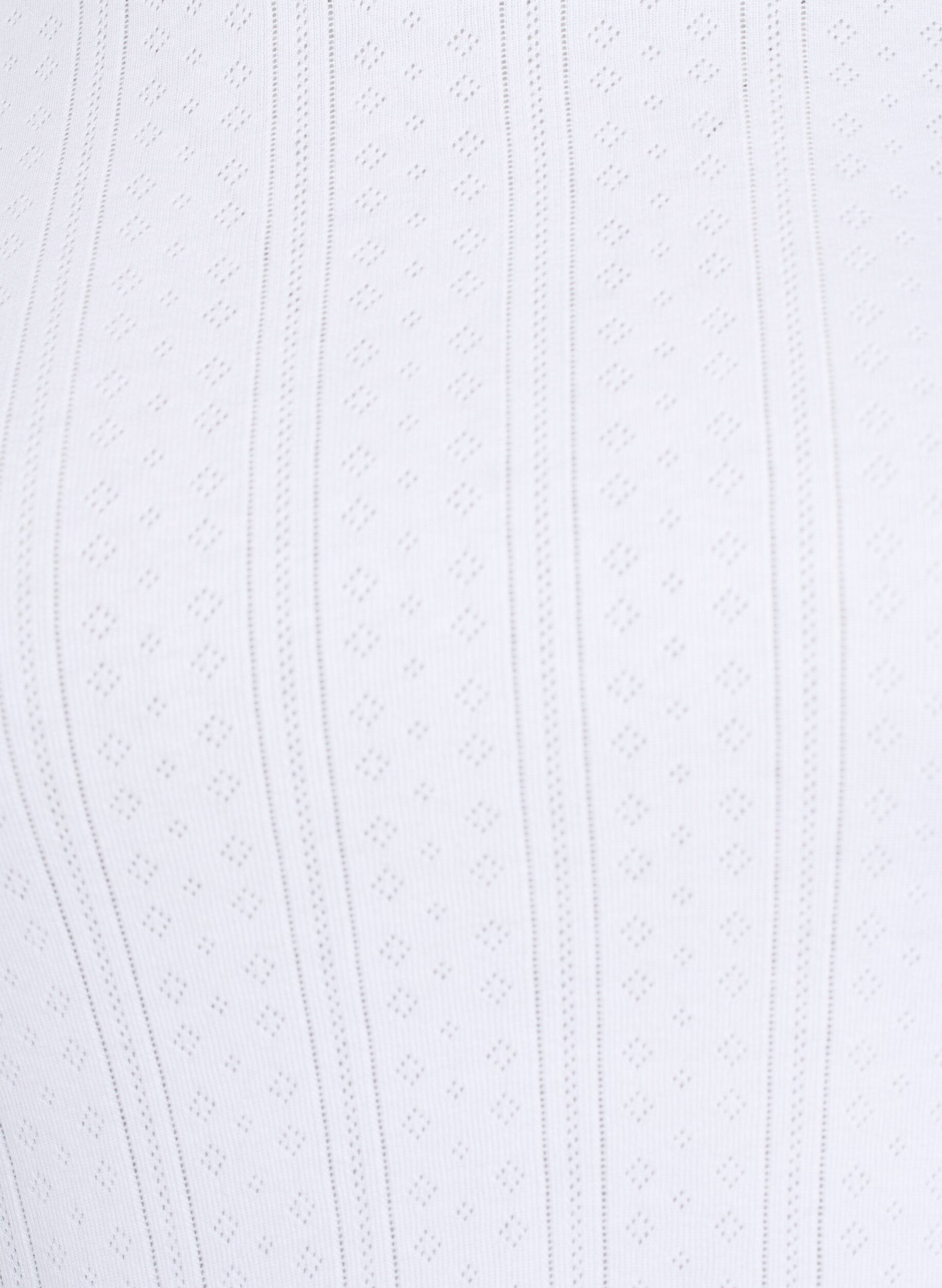 Zizzi Puuvillainen T-paita reik&auml;kirjonnalla, Valkoinen, Packshot image number 2