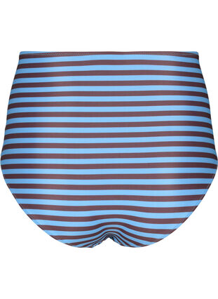 Korkeavyötäröinen raidallinen bikinien alaosa, BlueBrown Stripe AOP, Packshot image number 1