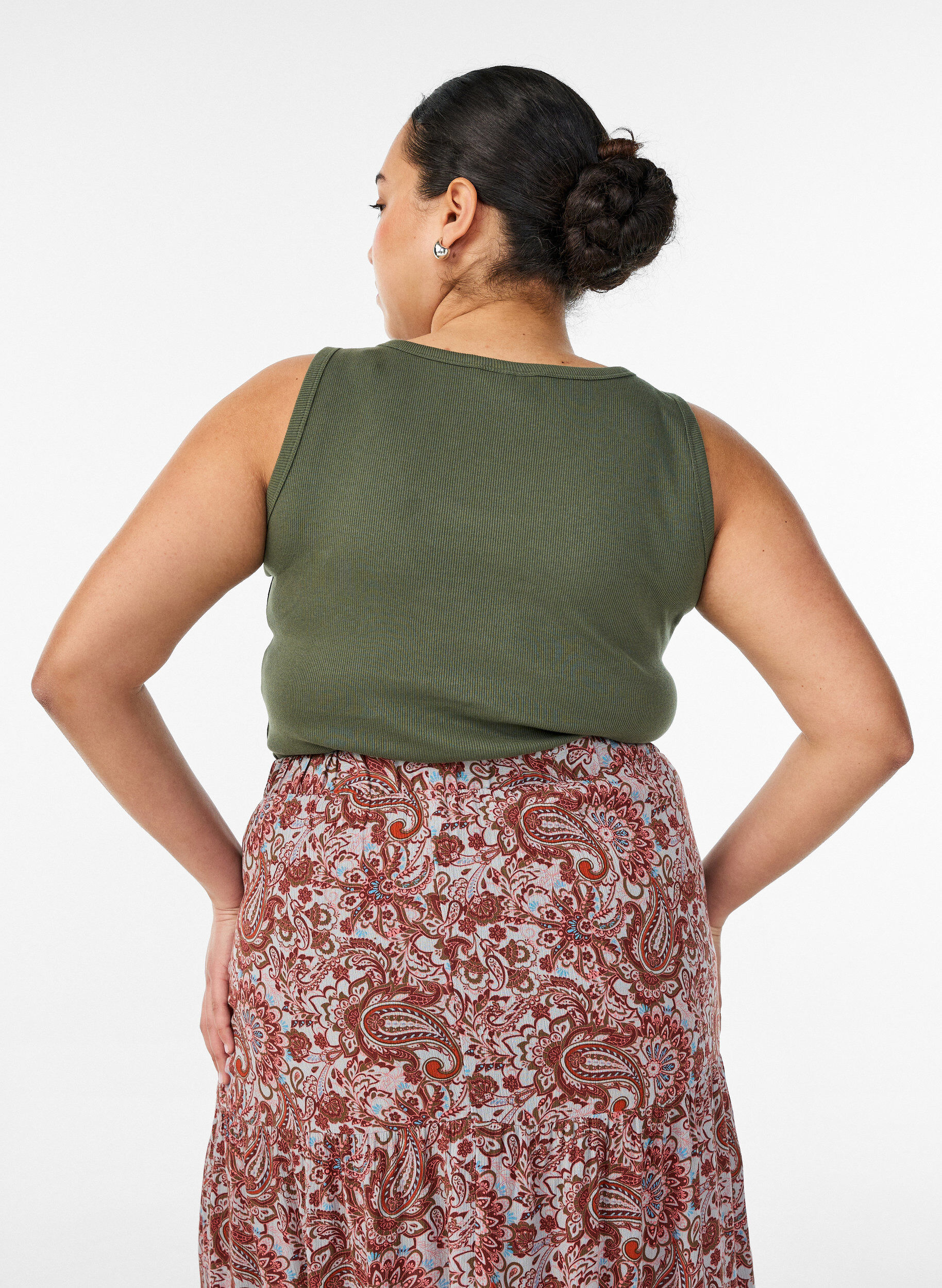 ZizziTyk&ouml;istuva kuvioitu yl&auml;osa, Vihre&auml;, Model image number 2