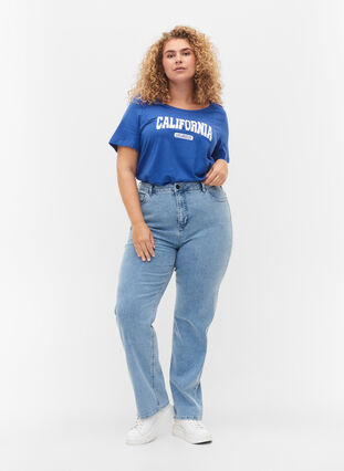 Puuvillainen t-paita painatuksella, Dazzling Blue Califo, Model image number 2