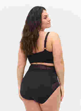 Ekstrakorkeavyötäröiset alushousut mesh-kankaalla, Black, Model