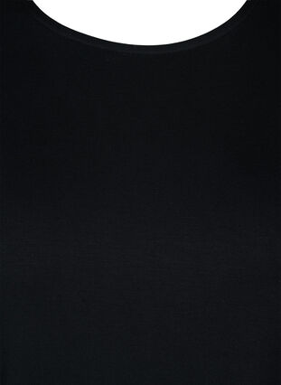Lyhythihainen viskoositunika epäsymmetrisellä helmalla, Black, Packshot image number 2