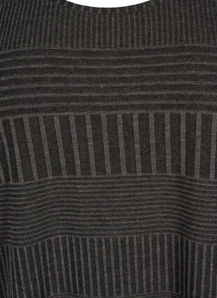 Pusero, jossa on 3/4 -hihat ja raidallinen kuvio, Dark Grey Melange, Packshot image number 2