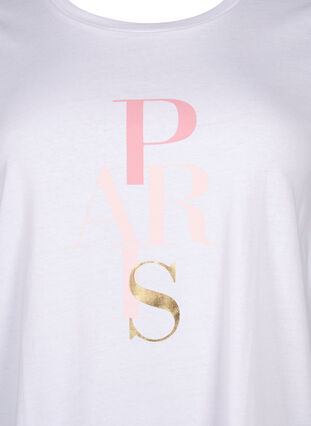 Puuvillainen T-paita tekstipainatuksella, B. White w. Paris, Packshot image number 2