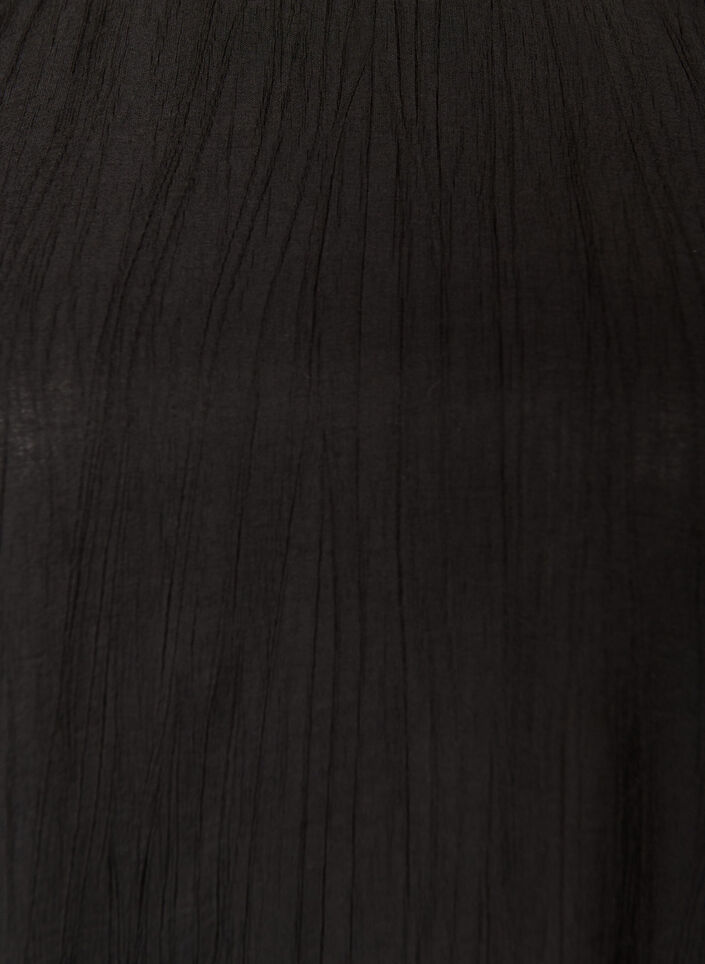 Lyhyt viskoosimekko pallohihoilla, Musta, Packshot image number 2