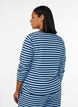 Pitk&auml;hihainen y&ouml;paita ribatusta jerseyst&auml;, jossa on raitoja, Sininen, Model image number 2
