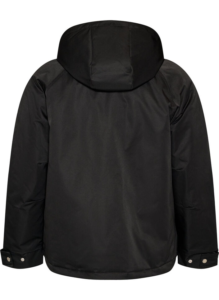 Topattu parka irrotettavalla hupulla, Musta, Packshot image number 1