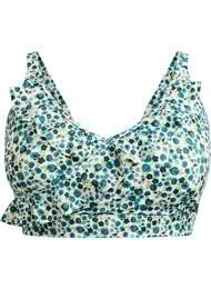 Kukallinen bikinien yläosa röyhelöyksityiskohdilla, Vihreä