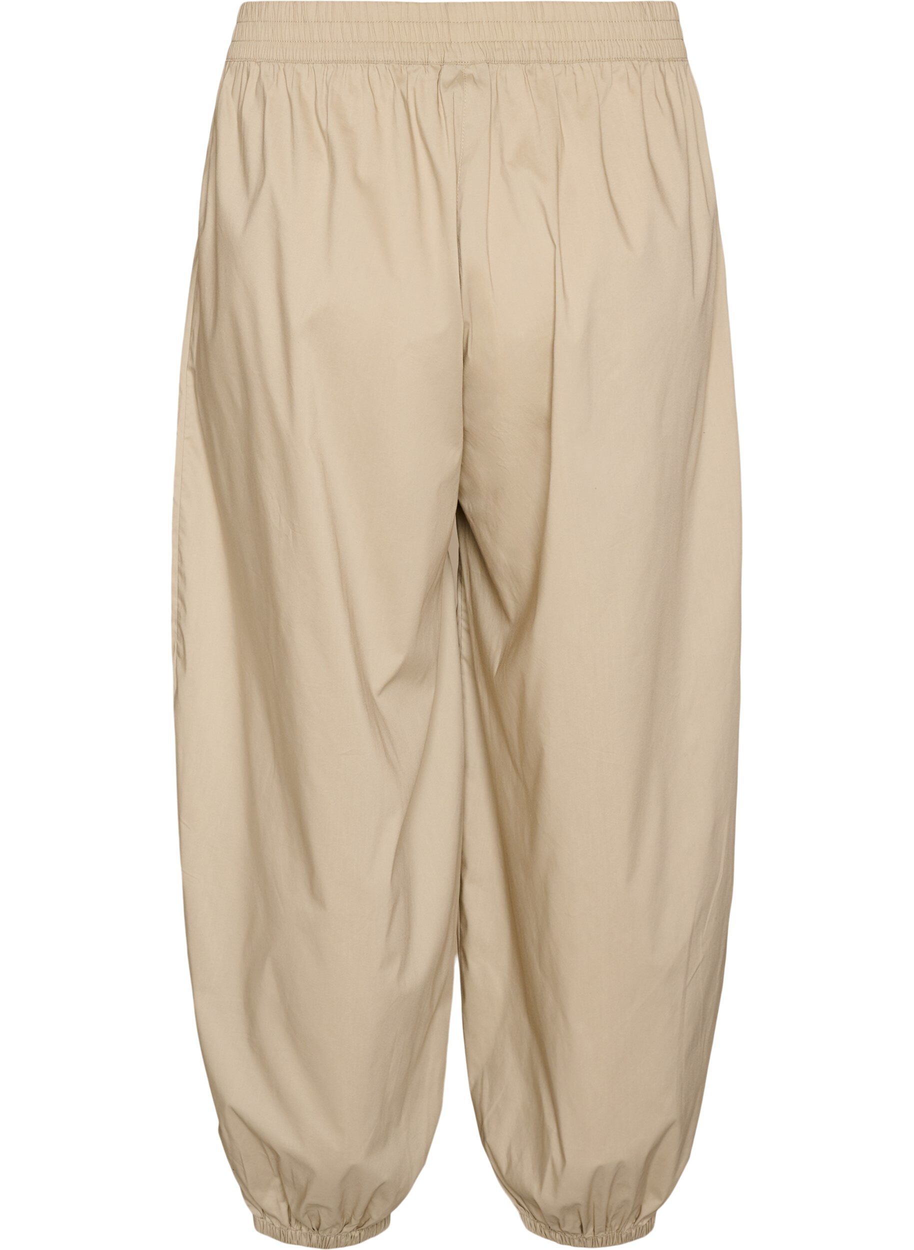 ZizziIlmapallohousut taskuilla ja joustavalla vy&ouml;t&auml;r&ouml;ll&auml;, Beige, Packshot image number 1