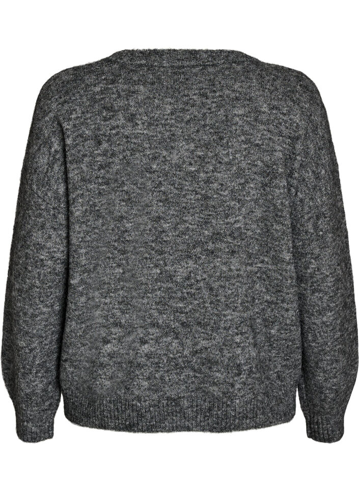 Neulepusero kukka-applikaatiolla, Harmaa, Packshot image number 1