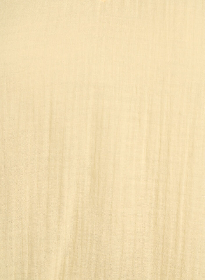 Hihaton toppi puuvillamusliinista, jossa on r&ouml;yhel&ouml;it&auml;, Keltainen, Packshot image number 2